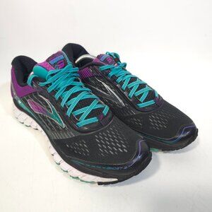 Brooks Ghost 9 Women’s Black Teal Purple Running Shoes Lightweight Sneakers 11B